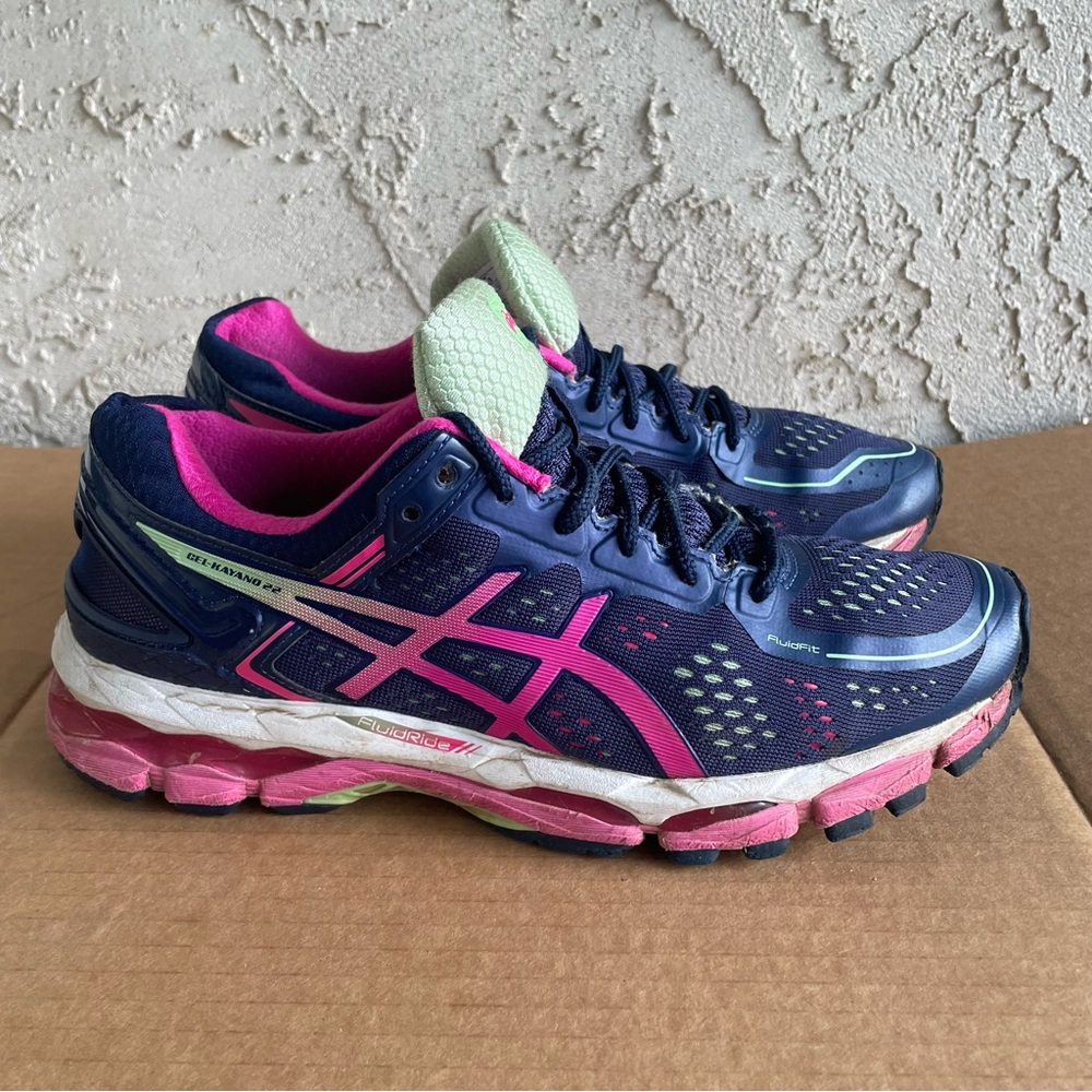 Asics Gel Kayano 22 Pink Blue Women’s Running Shoes Size 8.5